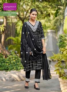 Rangmaya cotton anmol 3pcs wholesale designer kurtis in hyderabad